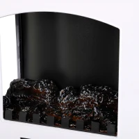 HOMCOM Vrijstaande elektrische haard met 3-zijdig panoramazicht, 39 x 24 x 57 cm, wit(m-13)