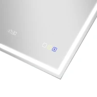 HOMCOM Espejo de baño LED Bluetooth 90 x 70 cm interruptor táctil luz regulable 3 colores antivaho memoria plateado(m-7)