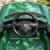 AIYAPLAY Auto Elettrica Bambini Porsche Carrera GT 12V con Telecomando, 2 Motori, Sospensioni e Porte Apribili, Verde(m-8)