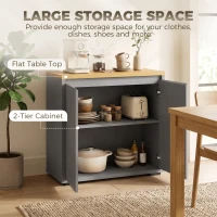 HOMCOM Kitchen Sideboard, Storage Cabinet with Double Doors and Adjustable Shelf for Living Room, Entryway, Grey(m-4)