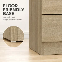 HOMCOM Three-Drawer Simple Bedside Table - Oak(m-7)