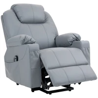 HOMCOM Massagesessel Aufstehhilfe Seniorensessel, 8 Massagemodi, neigbare Rückenlehne, 88c m x 99 cm x 106 cm,Grau(m-11)