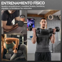 HOMCOM Mancuerna Hexagonal 15 KG con Barra de Conexión Metálica para Entrenamiento en Casa Gimnasio Oficina Negro y Plata(m-7)