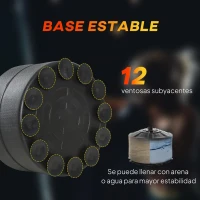 HOMCOM Saco de Boxeo de Pie 4 en 1 Ajustable en Altura con 2 Bolas Barra y Base Rellenable Agua o Arena 88x50x160-230 cm Negro(m-6)