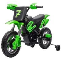 AIYAPLAY Moto Électrique Enfants 12 V, Vitesse Max 3 Km/h, Batterie au Lithium, Double Moteur, Suspension Arrière, Vert(m-19)