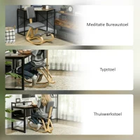 HOMCOM Ergonomische Kniestool, Kniehocker Gezondheidsstoel voor Thuis, Kantoor, Meditatie Grijs(m-7)