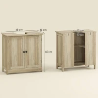 HOMCOM Mueble Bajo Lavabo para Baño con 2 Puertas, Estante Regulable, para Lavabos con o sin Columna, 60x30x60 cm, Efecto Madera Gris(m-3)