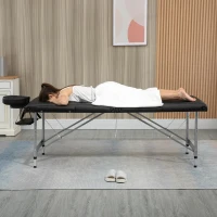 HOMCOM Massageliege klappbar, inkl. Gesichtsöffnung, Armlehnen, Handablagen, Massageliege mobil, 185 cm x 70 cm x 82 cm(m-2)