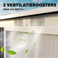Outsunny Tuinschuur met schuifdeur grijs(m-8)