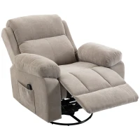 HOMCOM Sillón relax Sillón de TV Sillón de masaje giratorio 360° con calor, masaje, aspecto chenilla, Beige(m-1)