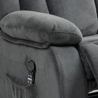 HOMCOM Relaxfauteuil met trilmassage en verwarming, handmatig verstelbare draaifauteuil met schommelfunctie en pocketvering, grijs(m-12)