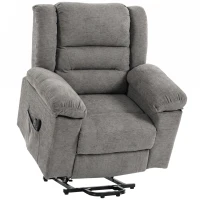 HOMCOM Oversized Riser Recliner Chair with Massage and Heat, Power Lift Recliner for Elderly with Wide Seat and Back, Grey(m-1)