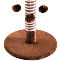 PawHut Poste Rascador para Gato Rascador Árbol para Arañar 3 Bolas de Juego Cubierta de Felpa Sisal Natural 34x34x42cm Marrón(m-7)