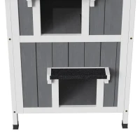 PawHut kattenhuis, dennenhout, kattenhuis, kattengrot, huisje voor kleine dieren, buiten(m-13)