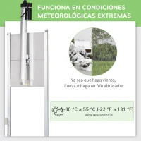 PawHut Kit de Abridor Automático de Puerta de Gallinero con Puerta de Aluminio Sensor de Infrarrojos Control de Temporizador y Mando a Distancia 30x30x0,15 cm Plateado(m-7)