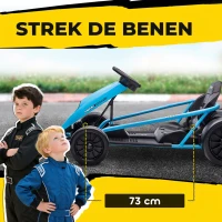 HOMCOM Elektrische Go-kart voor Kinderen, Driftfunctie, Claxon, Muziek, Veiligheidsgordel, Soft-Start, Blauw/Zwart(m-6)