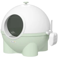 PawHut Arenero para Gatos con Cubierta Desmontable Caja de Arena para Gatos con Pala 53x51x48 cm Verde(m-11)