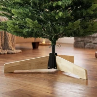 HOMCOM Kunstkerstboom 180 cm, Fraser-spar met houten standaard, 988 realistische takpunten, voor thuis en kantoor, groen(m-13)