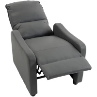 HOMCOM Sillón Relax Reclinable Manual 155° con Reposapiés, en Piel PU, para Salón y Dormitorio, Gris oscuro(m-7)
