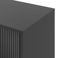 HOMCOM Modern 3-Drawer Dresser, Fluted Bedroom Dresser Chest of Drawers with Metal Legs and Steel Handles for Bedroom, Black(m-11)