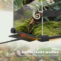 PawHut Glas-Terrarium für Reptilien, erhöhter & wasserdichter Boden, Knopfschloss(m-8)