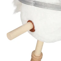AIYAPLAY Hobby Horse with Wood Wheels, Stick Horse with Grip Handle, Hoofbeats Neighing, Gift for Imaginative Play, 95 cm, White(m-13)