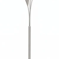 HOMCOM Vloerlamp woonkamer 40 W met voetschakelaar, 3 x E14-fitting, voor slaapkamer of kantoor, zilver, zonder lichtbronnen(m-10)