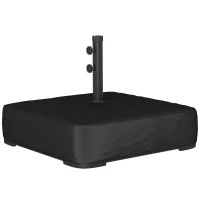 Outsunny Base per Ombrellone Riempibile con Sabbia 80 kg/Sabbia Bagnata 90 kg, per Pali di Ombrelloni da Ø48 mm, Nero(m-1)