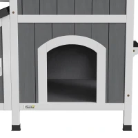 PawHut kattenhuis, dennenhout, kattenhuis, kattengrot, huisje voor kleine dieren, buiten(m-12)
