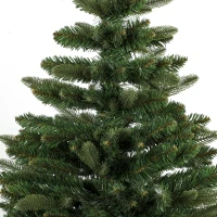 HOMCOM Kunstkerstboom 180 cm, edelden, vol model met scharnierende takken, 961 takpunten, inklapbare houten standaard, groen(m-12)