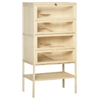 PawHut PawHut Jaula de Madera para Hámster Ratones Animales Pequeños y Roedores Tipo Casa Conejera con Techo Abatible 5 Pisos 10 Plataformas y 3 Escaleras 60x40x120 cm(m-1)