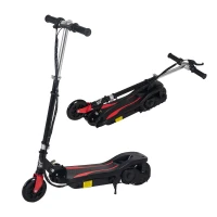HOMCOM Patinete Eléctrico Plegable para Niños de 7-14 Años, Patinete Eléctrico con Velocidad Max. 12 km/h, Alcance de 8 km, Altura Ajustable, Freno de Mano, Negro(m-12)