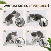 PawHut Kattentrapset, 4-delig, Krabmeubel met Sisal Treden, Dubbele Platform, Lichtgrijs/Crèmewit(m-6)