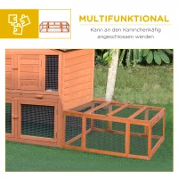 Pawhut Freilaufgehege für Kleintiere Aufklappbares Dach Tannenholz Orange(m-6)