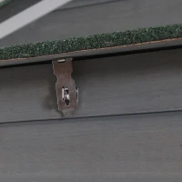 PawHut kippenhok kippenhuis met legnest plantenbak grijs hout metaaldraad asfalt(m-8)