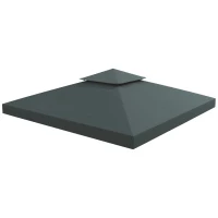 Outsunny Tetto di Ricambio per Gazebo 3x3m a 2 Livelli e Resistente ai Raggi UV, Grigio Antracite(m-11)