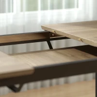 HOMCOM Uitschuifbare eettafel 140-180 cm voor 6-8 personen, rechthoekig in industriële stijl met stalen frame, bruin(m-10)
