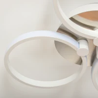 HOMCOM Lámpara de Techo LED IP20 46W 4500lm con 3 Círculos Iluminación de Techo de Aluminio para Comedor Dormitorio Salón 56x47x8 cm Plata(m-7)