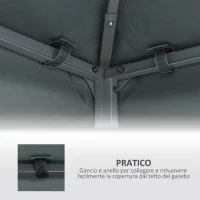 Outsunny Tetto di Ricambio per Gazebo 3x3m a 2 Livelli e Resistente ai Raggi UV, Grigio Antracite(m-6)