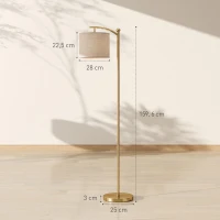 HOMCOM Stehlampe, verstellbare Lichtoptionen, Fußschalter, Fernbedienung, Metall, Gold(m-3)
