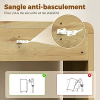HOMCOM Table Console avec 2 Tiroirs, Console Meuble, 100 x 30 x 85 cm, Coins Arrondis et Plateau Épais, Bois Naturel(m-7)