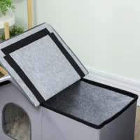PawHut Căsuţă pentru pisici rezistentă la apă, cu acoperiş detaşabil în două ape, izolaţie termică, platformă 70x43x45 cm, ţesătură Oxford, gri(m-4)