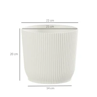 Outsunny Set of Two Ф22cm Planters - White(m-3)