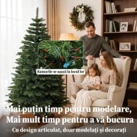 HOMCOM Brad artificial de Crăciun tip brad nobil, 961 ramuri, 180 cm, verde(m-6)