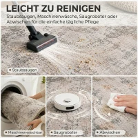 HOMCOM Vloerkleed van polyester, modern artistiek patroon, wasbaar, bruin(m-5)