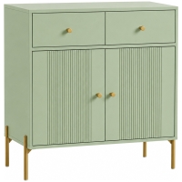 HOMCOM Modern Sideboard, Sideboard Storage Cabinet with 2 Drawers and Adjustable Shelf for Living Room, Light Green