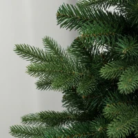 HOMCOM Sapin de Noël Artificiel 210 cm, Branches Articulées en PE et PVC Ignifuges, Support en Acier Pliable, Vert(m-11)