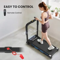 HOMCOM Folding Motorised Home Treadmill Walking Machine with LCD Monitor, Blue(m-6)
