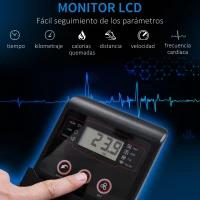 HOMCOM Bicicleta Elíptica con Resistencia Magnética Ajustable de 8 Niveles Bicicleta de Fitness con Sillín Regulable Pantalla LCD Pulsómetro y Soporte para Móvil para Casa Gimnasia 103x62x151 cm Negro(m-5)