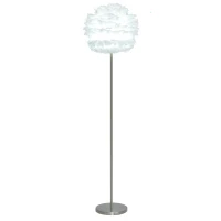 HOMCOM Lámpara de Pie Pantalla de Pluma de Ganso con Interruptor de Pedal Diseño Novedoso Lámpara de Suelo para Bombilla Máx. 40 W 40x40x160 cm Blanco(m-11)